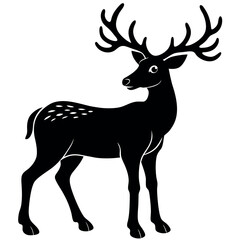 Obraz premium A reindeer-silhouette-vector-illustration 