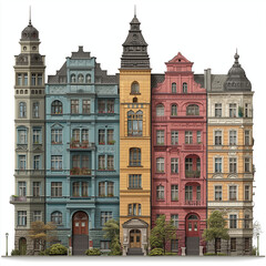 Fototapeta premium Old town houses in central europe
