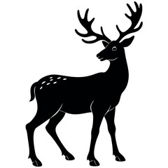 Fototapeta premium A reindeer-silhouette-vector-illustration 