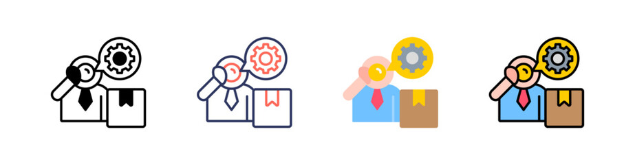 Development Multistyle Icon Set Vector 