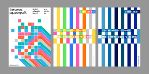 colorful square pattern poster cover templates digital pixel tiles abstract geometric graphic design colors y2k retro style