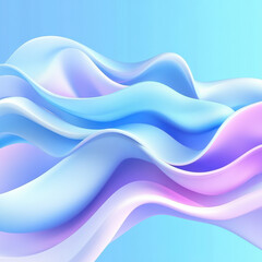 Soft Flowing Waves of Light Blue and Purple Abstract Design
