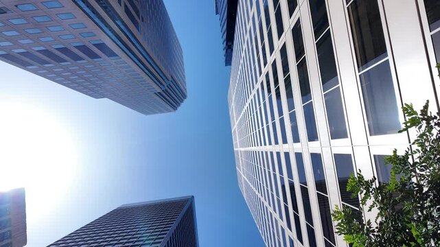 Straight Up View of Downtown Buildings