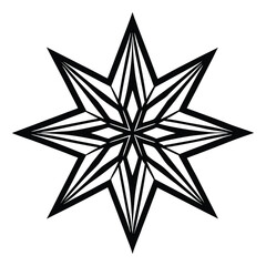 Obraz premium Abstract Black Star Shape, Patriotic USA Symbol in Geometric Style
