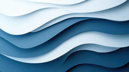 Fototapeta premium Abstract wavy layers in blue and white tones.
