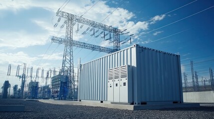 Fototapeta premium Modern power station containerized equipment