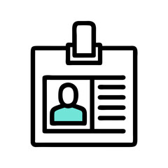 ID Badge Photo Document Icon Design