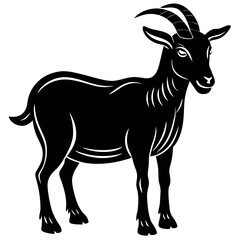 Fototapeta premium Goat-with-white-background. 