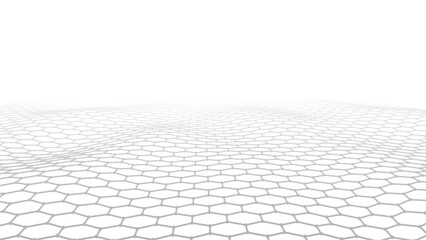 Abstract background neural network. Vector perspective grid on white background. 3D vector illustrations.