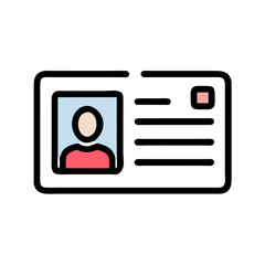 ID Card with Profile Photo Icon Design