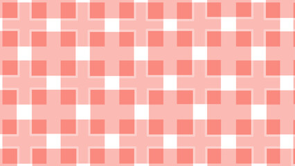 Red and white geometric seamless pattern with squares. Plaid checkered background.