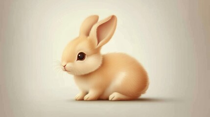 Adorable baby bunny rabbit sitting.