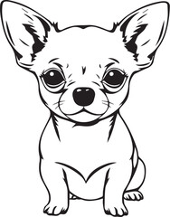 Chihuahua dog . Hand drawn vector illustration	