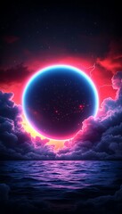 Cosmic Eclipse Over Clouds
