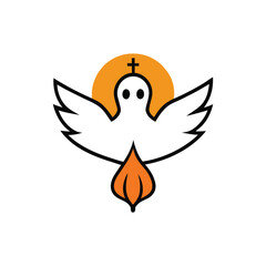 holy spirit pentecost sunday vector greetings with dove in light