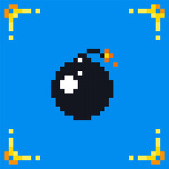 Obraz premium Pixel art icon bomb for retro style video game