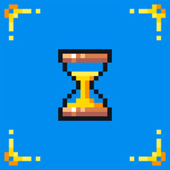 Pixel art icon hourglass for rpg retro game