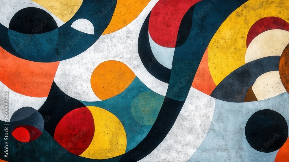 Fototapete bold colors and dynamic shapes that create a sense of movement and excitement throughout the composition.