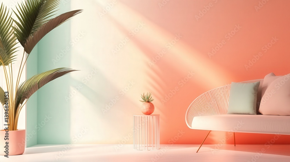 Poster clean and simple gradient design with a smooth transition from cool mint to warm peach, offering a b