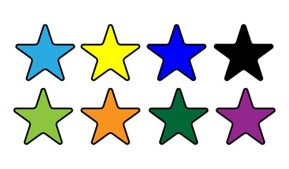Colorful Star Icons Set - Vector Star Collection