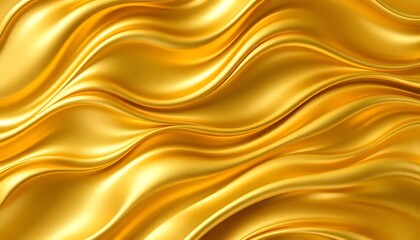 Obraz premium Flowing golden pattern abstract design digital art smooth texture high perspective visual elegance