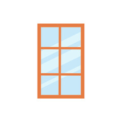 Windows with wooden frames vector illustration