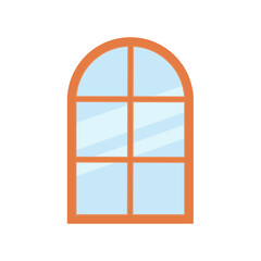 Windows with wooden frames vector illustration