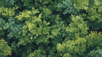 Naklejka premium rich tapestry of vibrant green trees and leaves creates a refreshing, natural backdrop that radiates life and vitality.