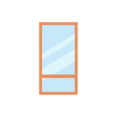 Windows with wooden frames vector illustration