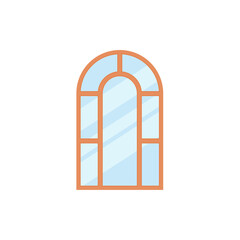 Windows with wooden frames vector illustration