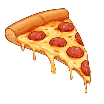 Delicious pepperoni pizza slice with melting cheese for food lovers craving it