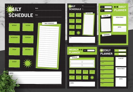Green And Black Planner Flyer