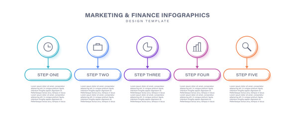 Five steps or options vector infographic design template for your data