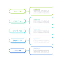 Obraz premium Vertical infographic design template with five steps or options for presentations or reports