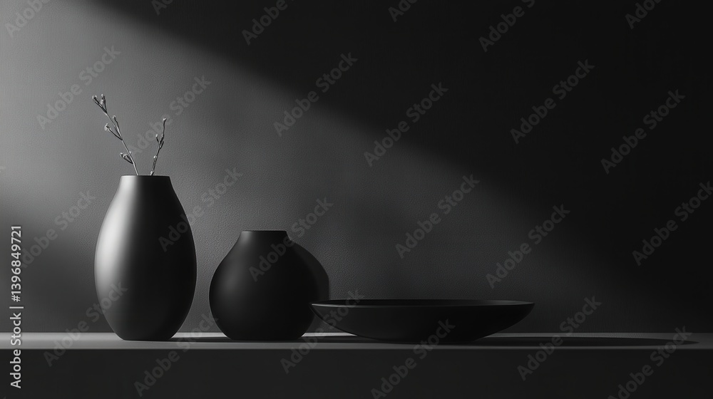 Aufkleber yet effective solid black background in a studio provides the perfect setting for displaying products in advertisements, drawing attention to details.