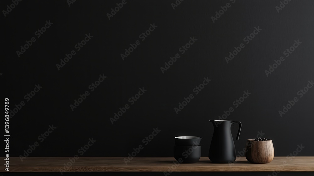 Aufkleber yet effective solid black background in a studio provides the perfect setting for displaying products in advertisements, drawing attention to details.