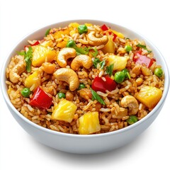 Delicious Pineapple Cashew Fried Rice Bowl Asian Cuisine Food
