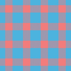Soft lightblue Tartan patterns fabric texture. Elegant Fire salmon pink Seamless Tartan