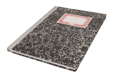 Vintage notebook cover isolated no background cutout