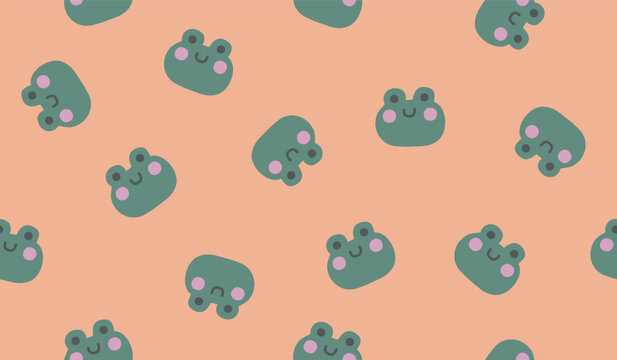 Cute frog pattern background vector design