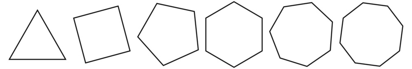Vector outline of a geometric shape formations with increment corners. 