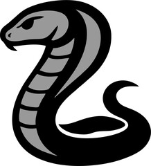 Minimalist Cobra Snake Logo – Monochrome Vector Illustration