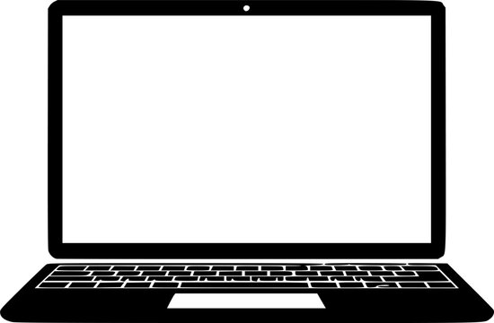 NewVectorIllustrationSign nvis - laptop vector sign . isolated transparent screen . simple silhouette .  led type . business digital . technology .