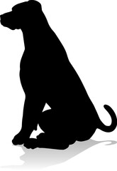 A detailed animal silhouette of a pet dog