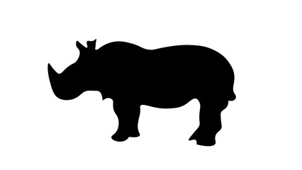 rhino silhouette isolated on white