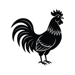 Silhouette art illustration of a rooster.eps