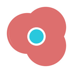 Stylized rendering of a floral symbol, with a simplistic, abstract shape