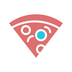 Whimsical Pizza Slice Illustration with Geometric Shapes and Pastel Colors