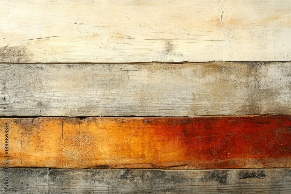 Poster multicolored wooden planks with varying textures and tones, showing rustic charm.