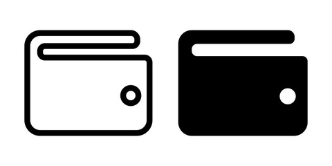 Obraz premium Cryptocurrency wallet icon linear logo isolated